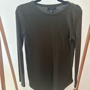 Forever 21 Olive Ribbed Knit Top